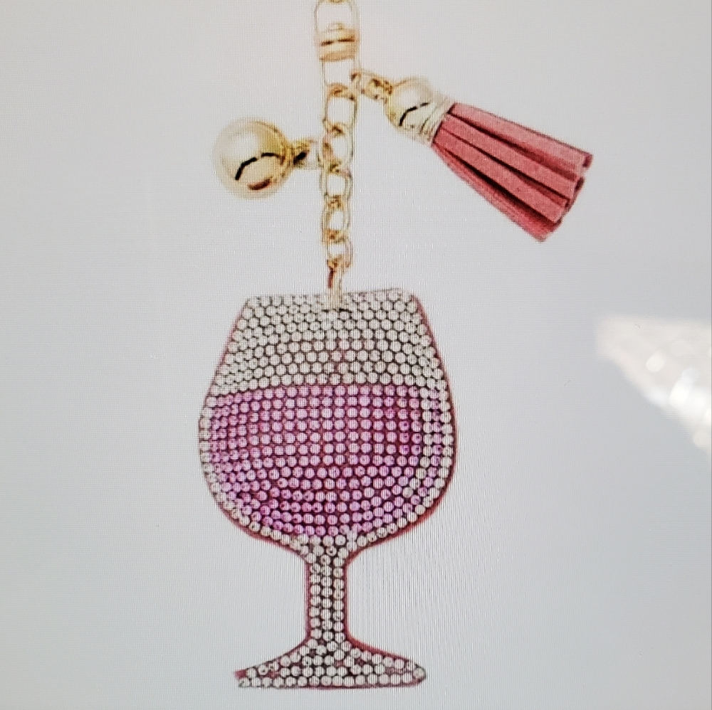 DIVAS LiMiTED Pink and Gold Wine Glass Key Holder